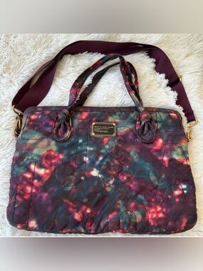 MARC BY MARC JACOBS Workwear Quilted Nylon Laptop Tote Shoulder Bag Multicolor
